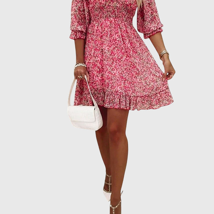 Elisa | Floral Puff Sleeve Dress — view 8
