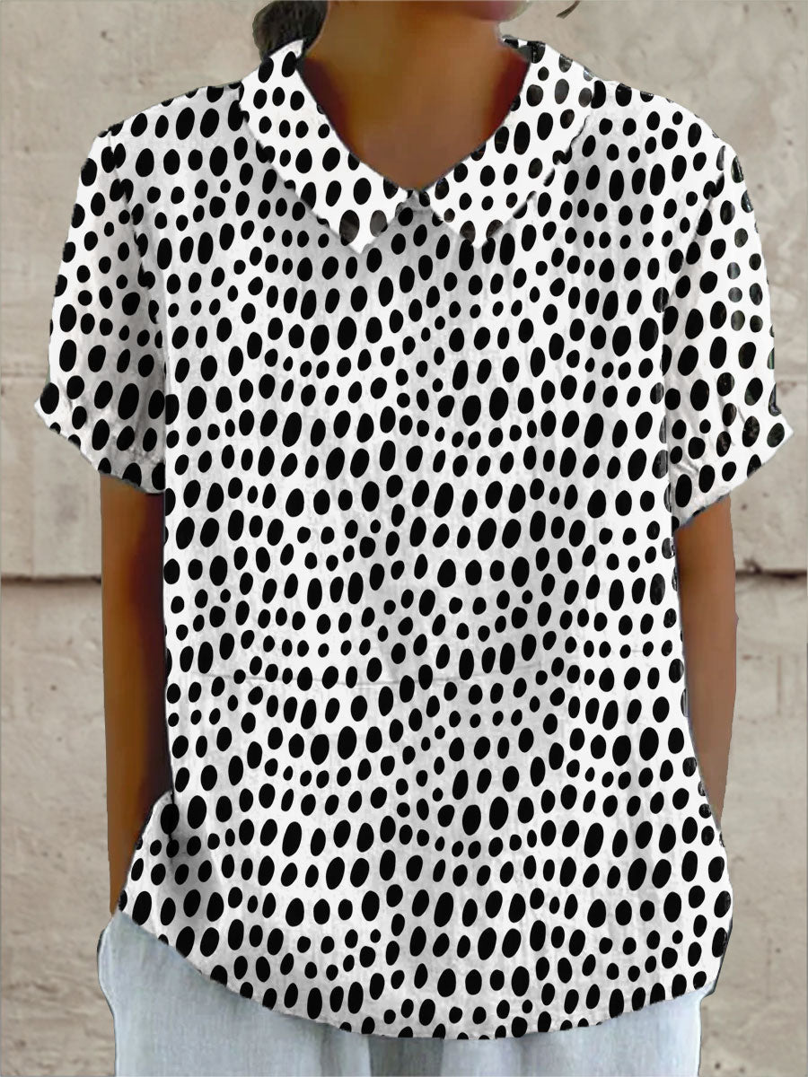 Lily | Black Polka Dot Print Shirt