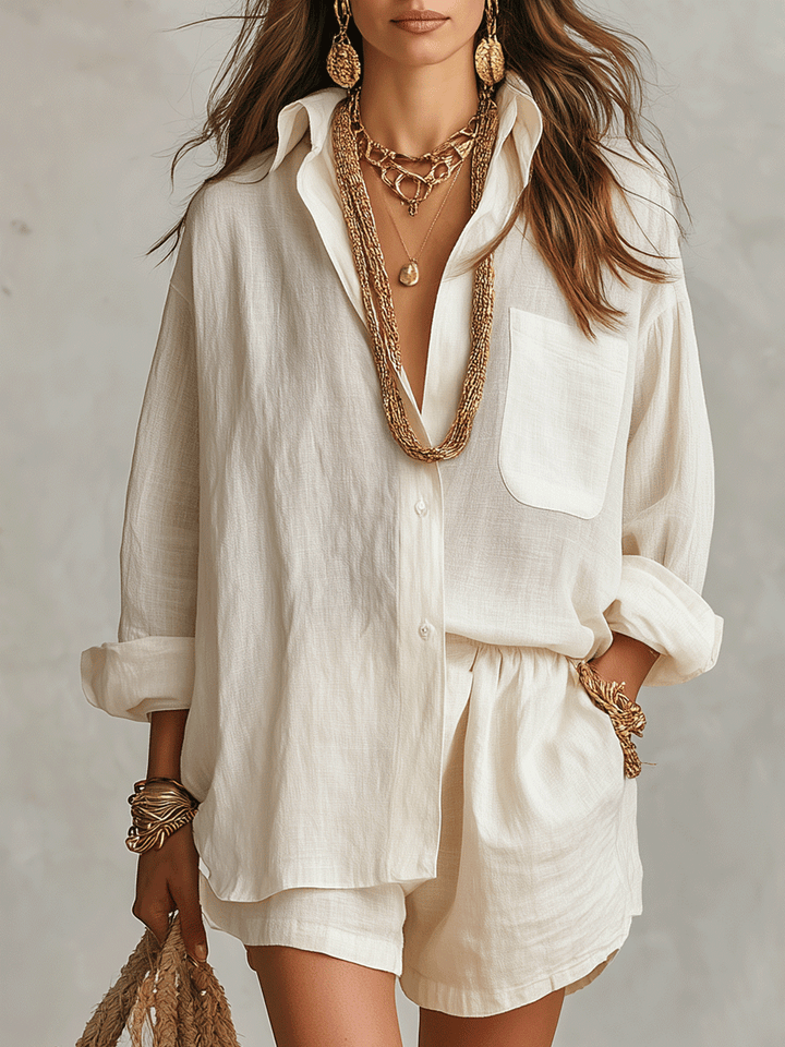 Maddison | Cream Off-Shoulder Knit Set