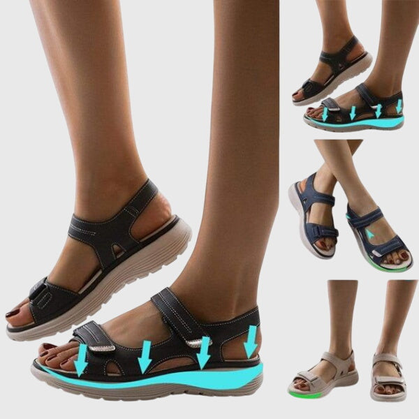 Casey | Beige Open Toe Block Sandals — view 10