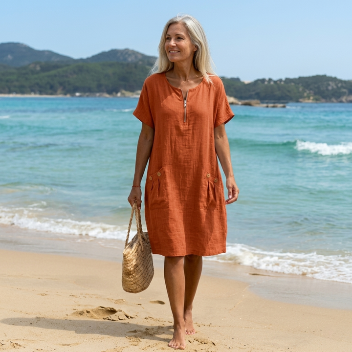 Pascale | Zip-Front Maxi Dress