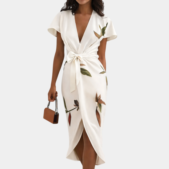 Agathe | Elegant Wrap Dress with Floral Print