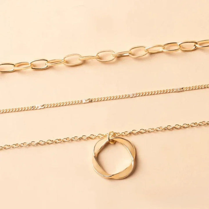 Philippa | Retro Gold-Tone Layered Necklace — view 2