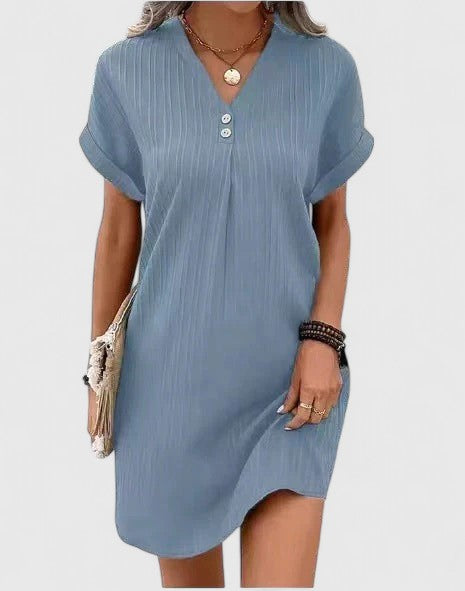 Massie | Olive Relaxed Summer Draped Dress — view 2