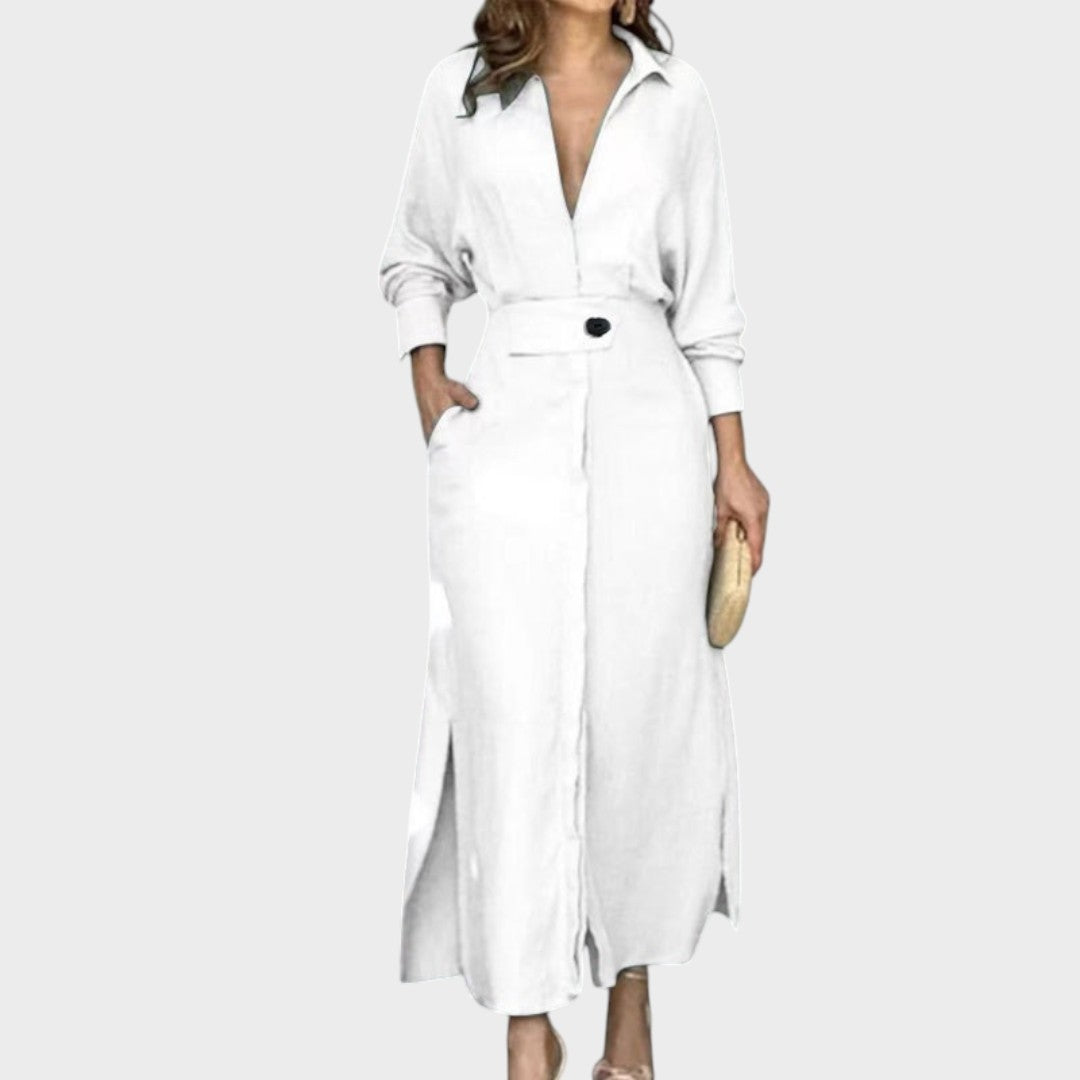 Jeanette | Long Dress with V-Neck