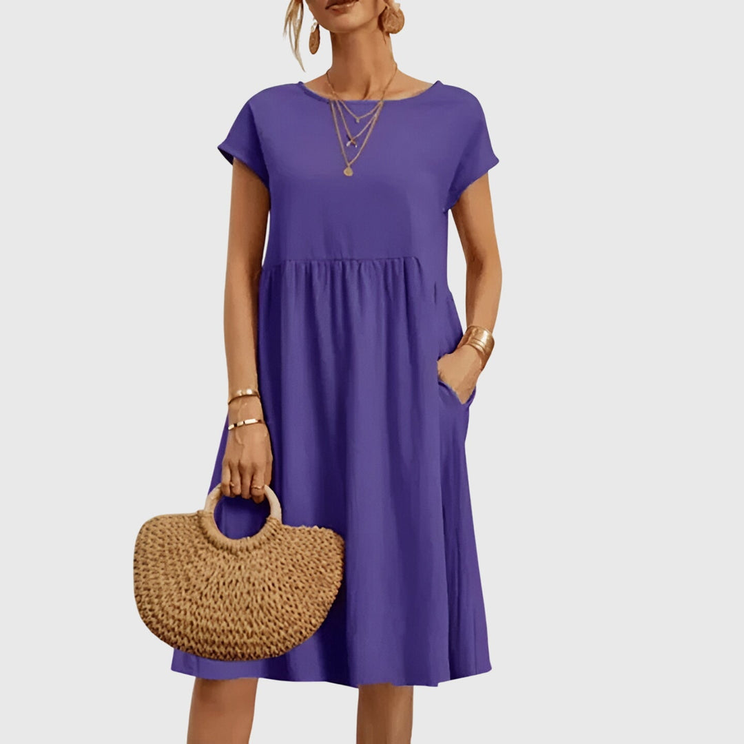 Mirabel | Blue Floral Flowing Dress — view 11
