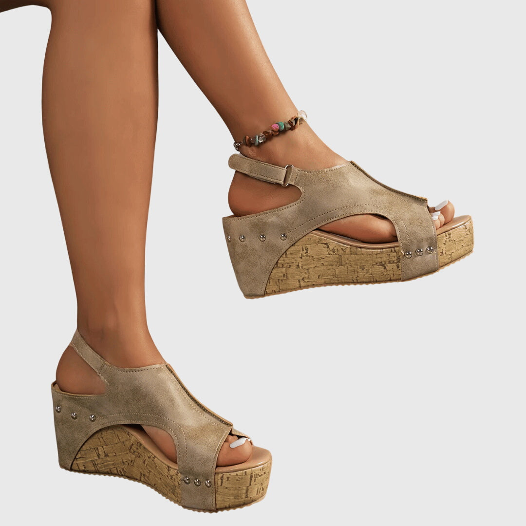 Lydia | Black Comfort Ankle Strap Sandals — view 2