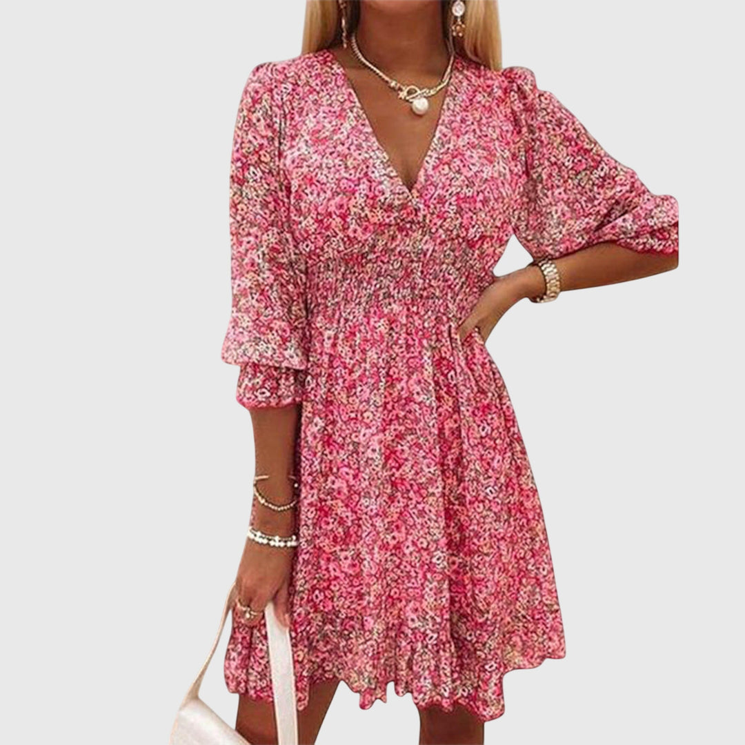 Elisa | Floral Puff Sleeve Dress — view 5