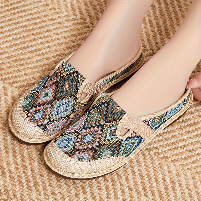 Grace | Tan Woven Comfort Slip-Ons — view 4