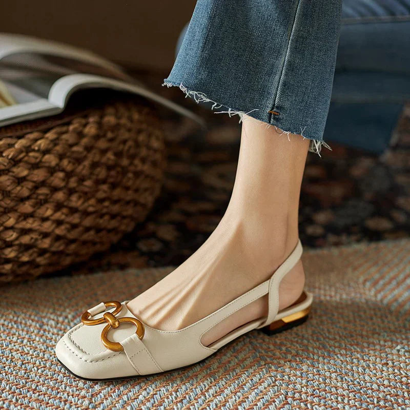 Jazmynnia | Beige Elastic Strap Comfort Sandals — view 4