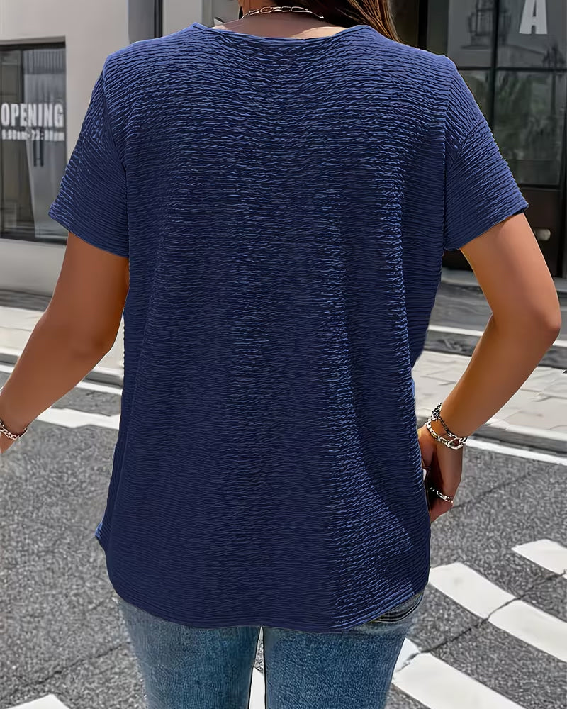 Barbara | Collar Tee with Buttons — view 10
