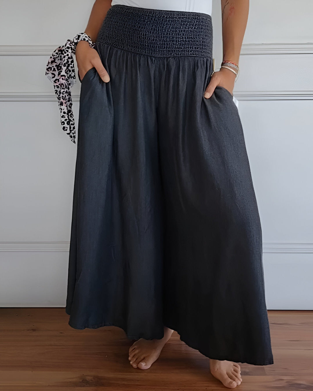 Lorraine | Print Comfortable pants with elastic waist — view 5