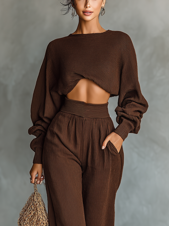 Ada | Coffee Knit Set — view 4