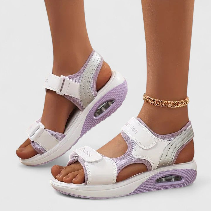 Rhea | Brown Low Comfort Sandals — view 3