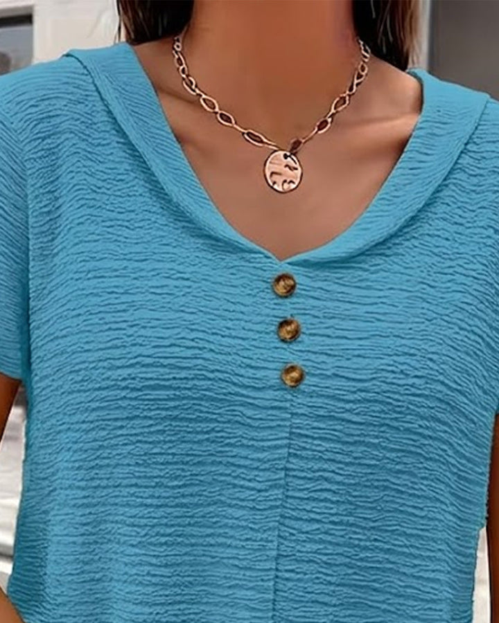 Barbara | Collar Tee with Buttons — view 26