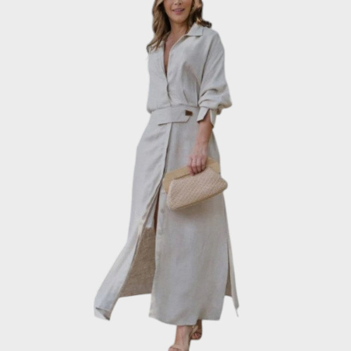 Jeanette | Long Dress with V-Neck