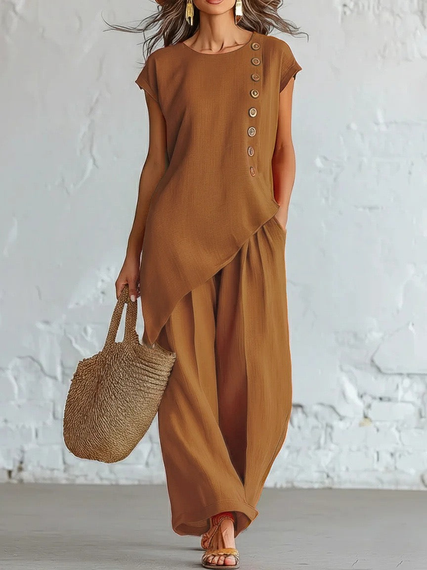 Umberlyn | Brown Lace Two-Piece Set