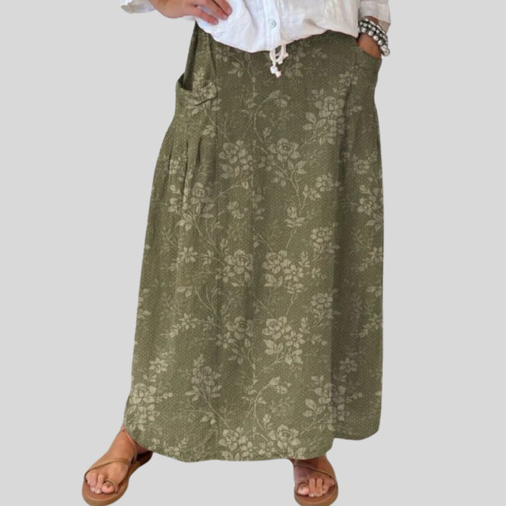 Princess | Vintage Floral Elastic waistband Pocket Skirt — view 4