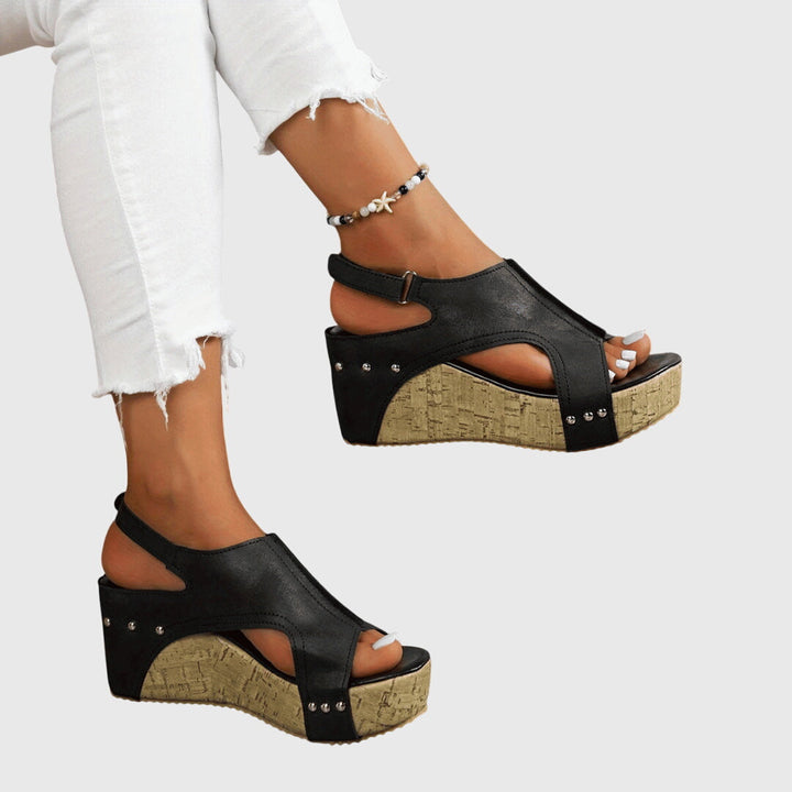 Lydia | Black Comfort Ankle Strap Sandals — view 8