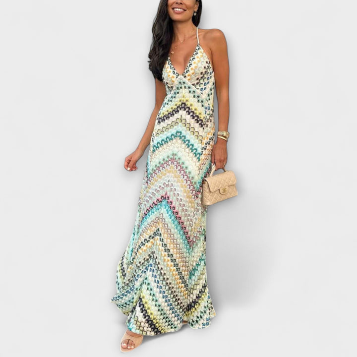 Remi | Maxi dress with colorful chevron pattern by Missoni