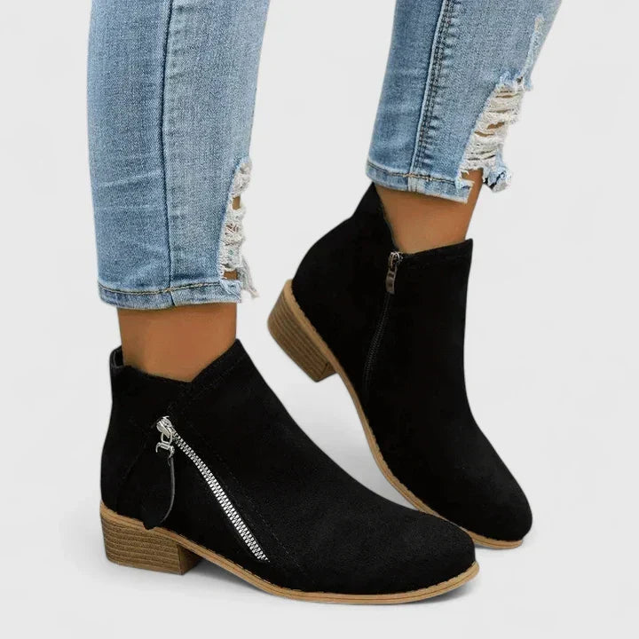 Ainsley | Beige Block Comfort Boots — view 2
