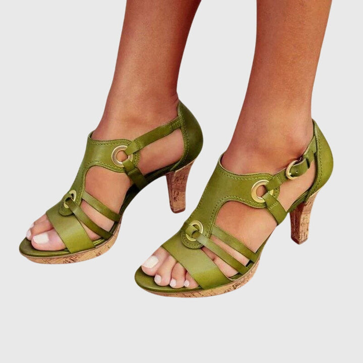 Carla | Taupe Low Block Heels — view 3