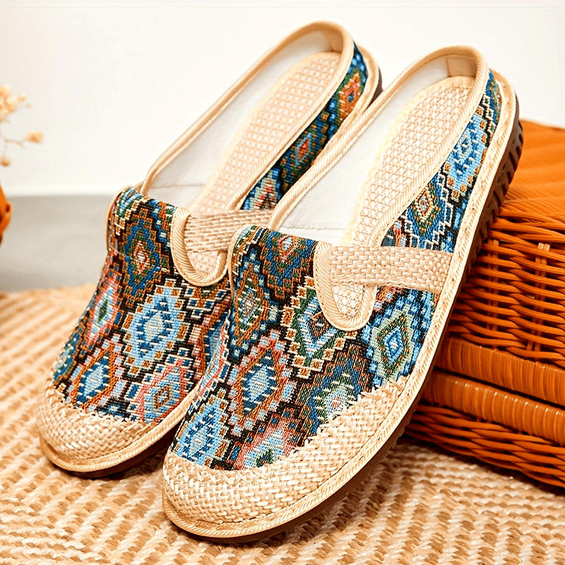 Grace | Tan Woven Comfort Slip-Ons — view 2
