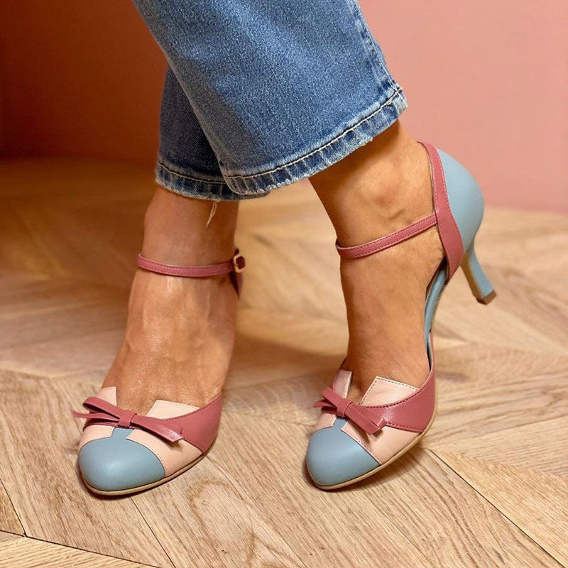 Betty | Cream Slingback Comfort Heels — view 2
