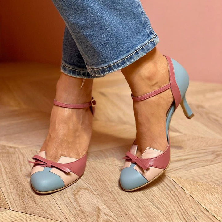Betty | Cream Slingback Comfort Heels — view 2