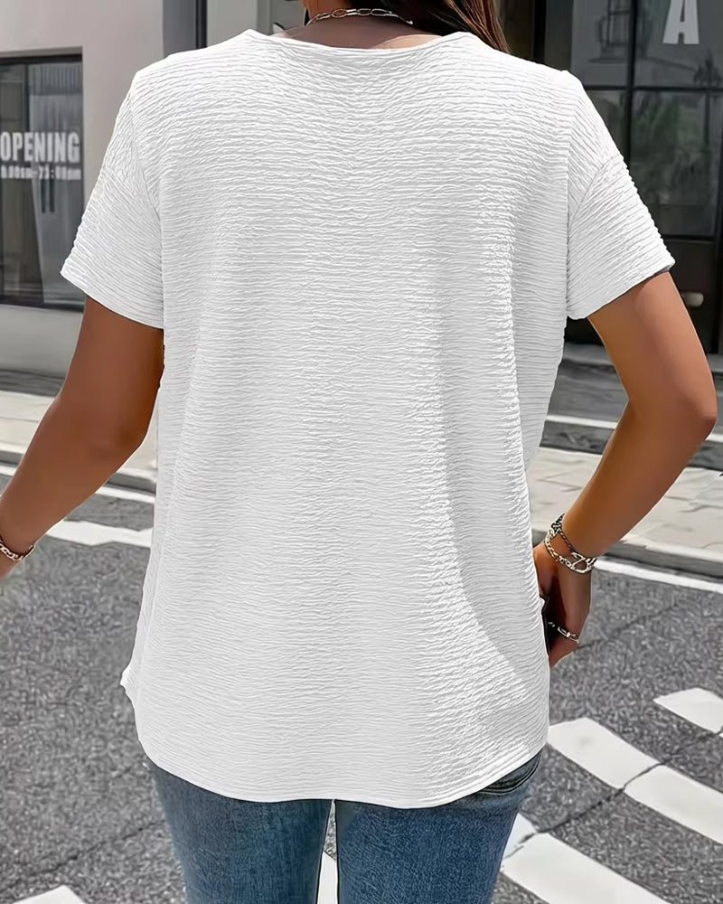 Barbara | Collar Tee with Buttons — view 13