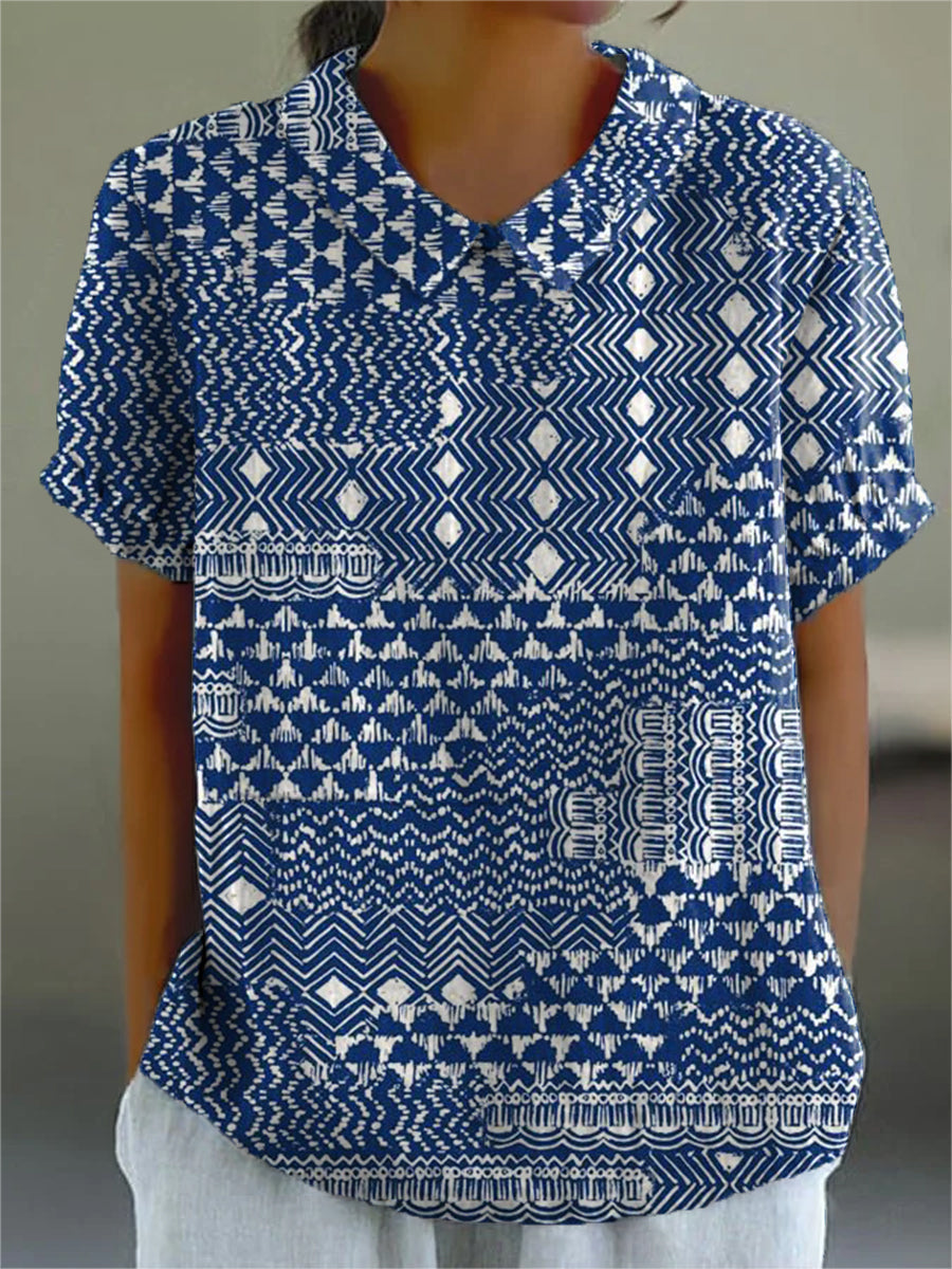 Zara | White Tribal Print Shirt