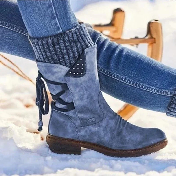 Julia | Camel Square Toe Comfort Boots