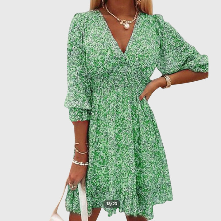 Elisa | Floral Puff Sleeve Dress — view 3