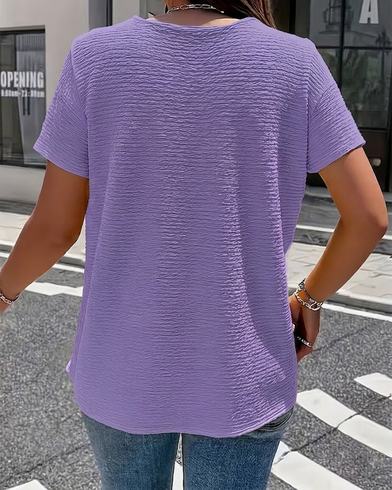 Barbara | Collar Tee with Buttons — view 24