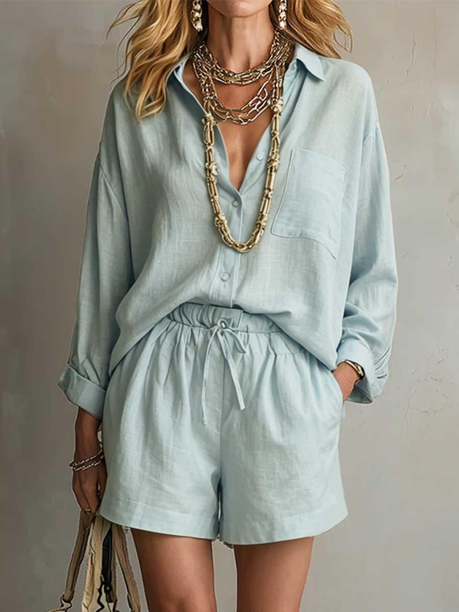 Ruby | Drawstring Boho Short Set — view 3