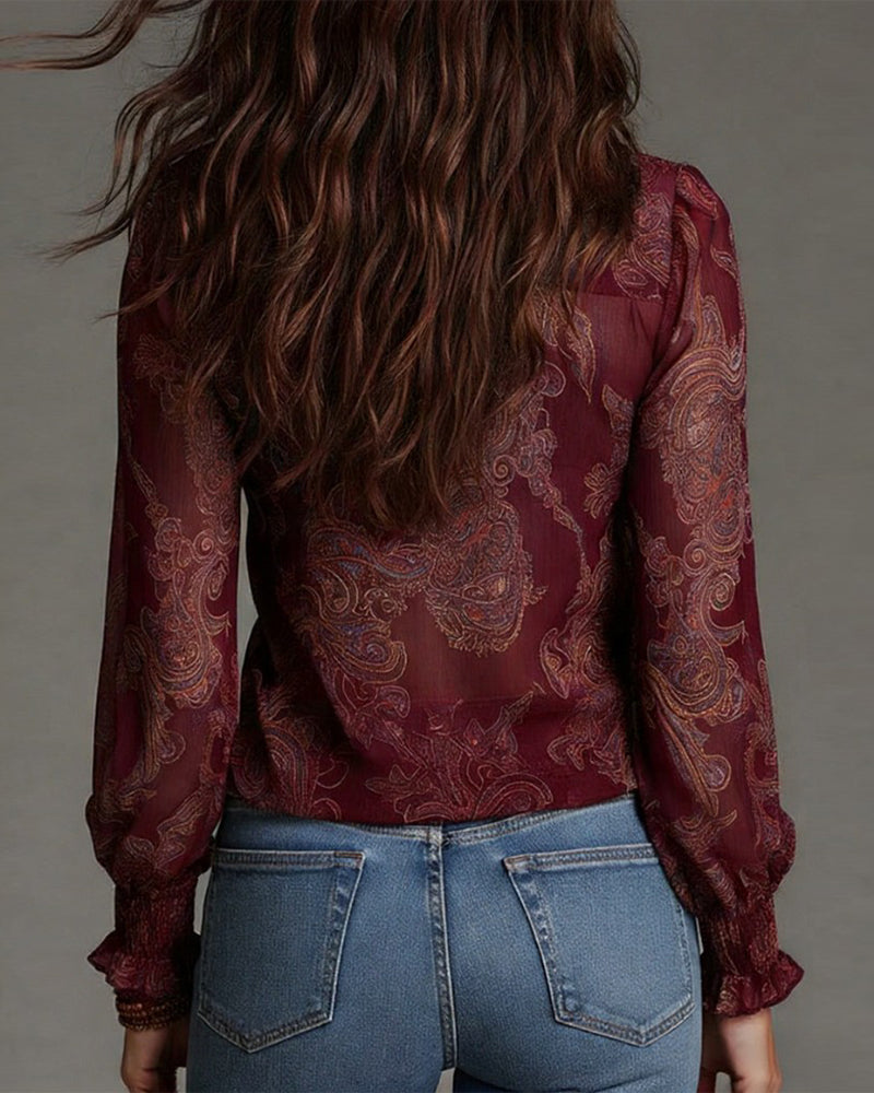 Demi | Zip Ruffled Retro Blouse — view 7