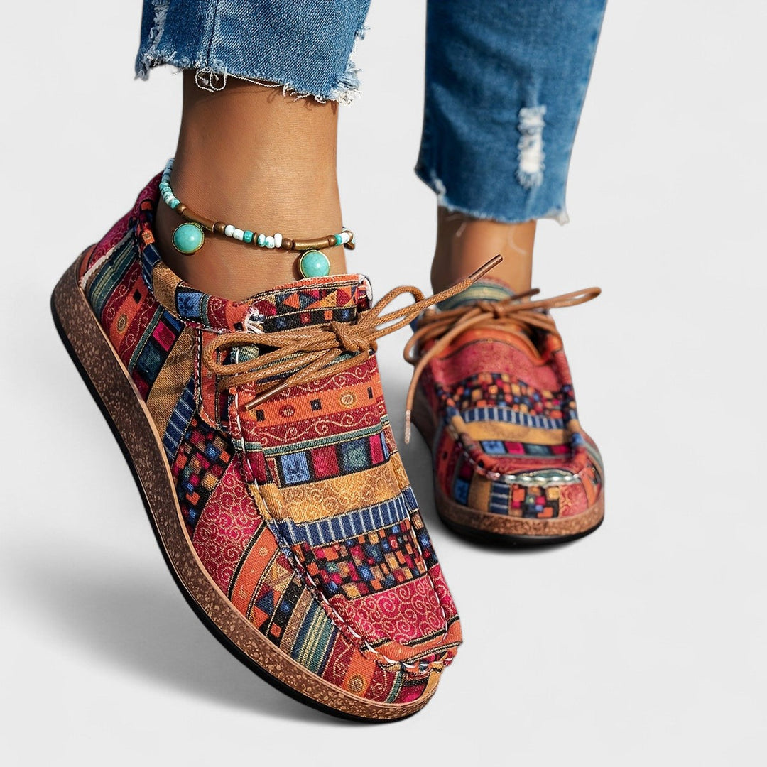 Seryphina | Tan Buckle Comfort Sneakers