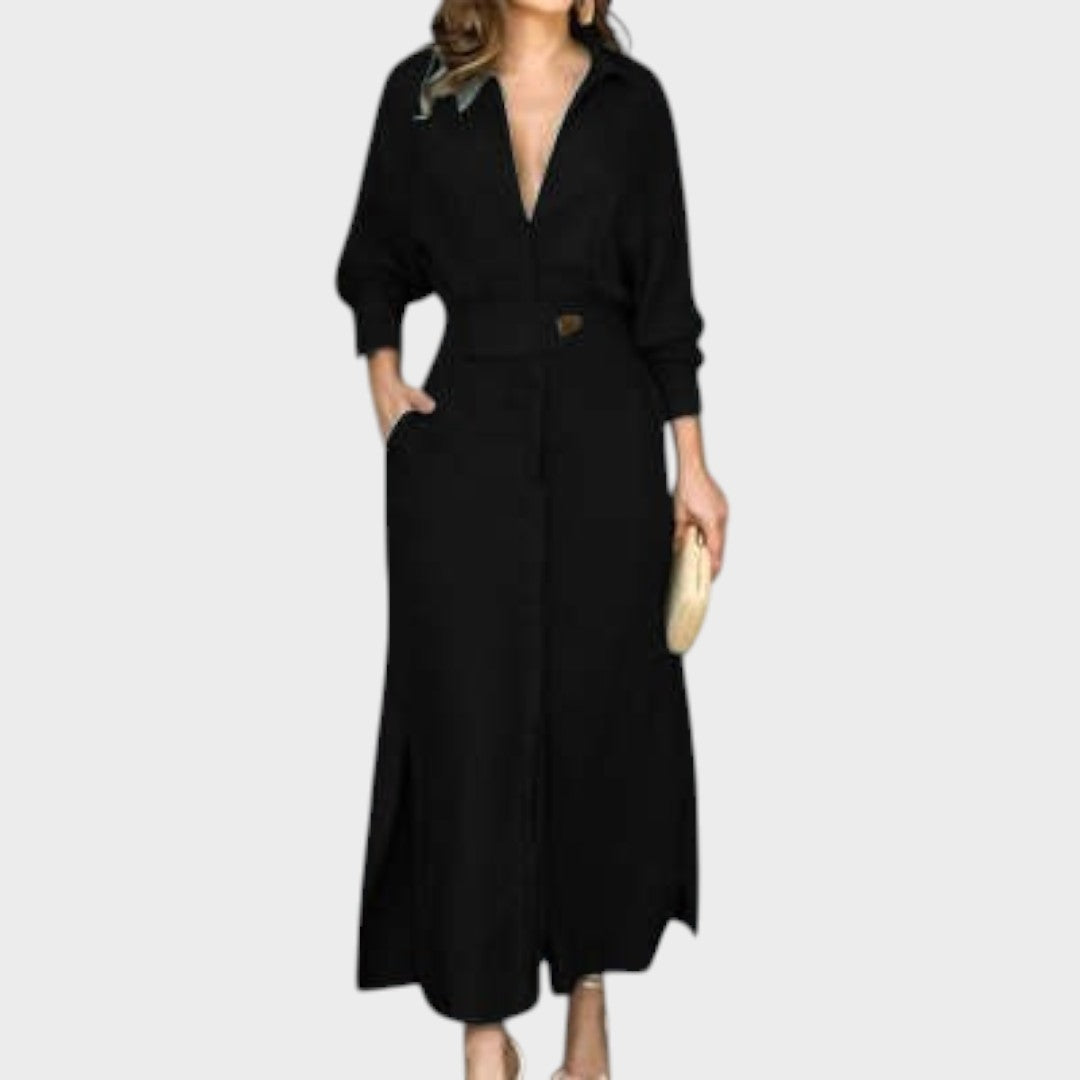 Jeanette | Long Dress with V-Neck