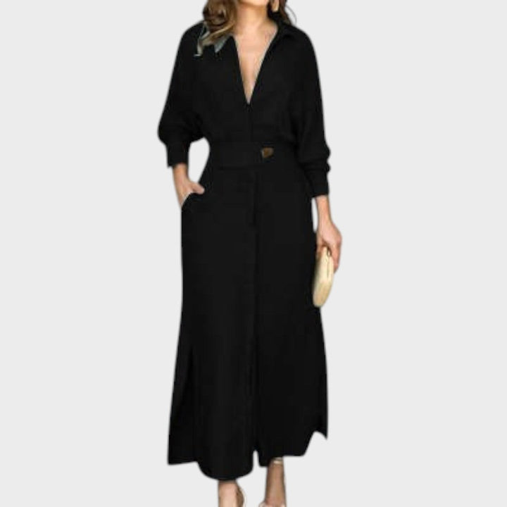 Jeanette | Long Dress with V-Neck