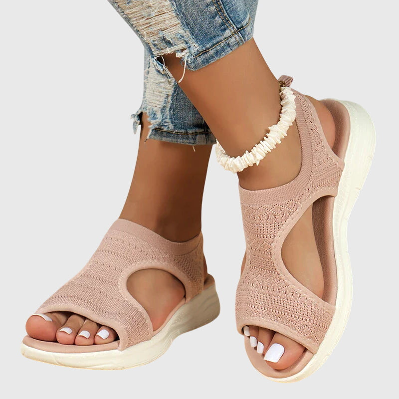 Samantha | White Soft Comfort Sandals — view 9