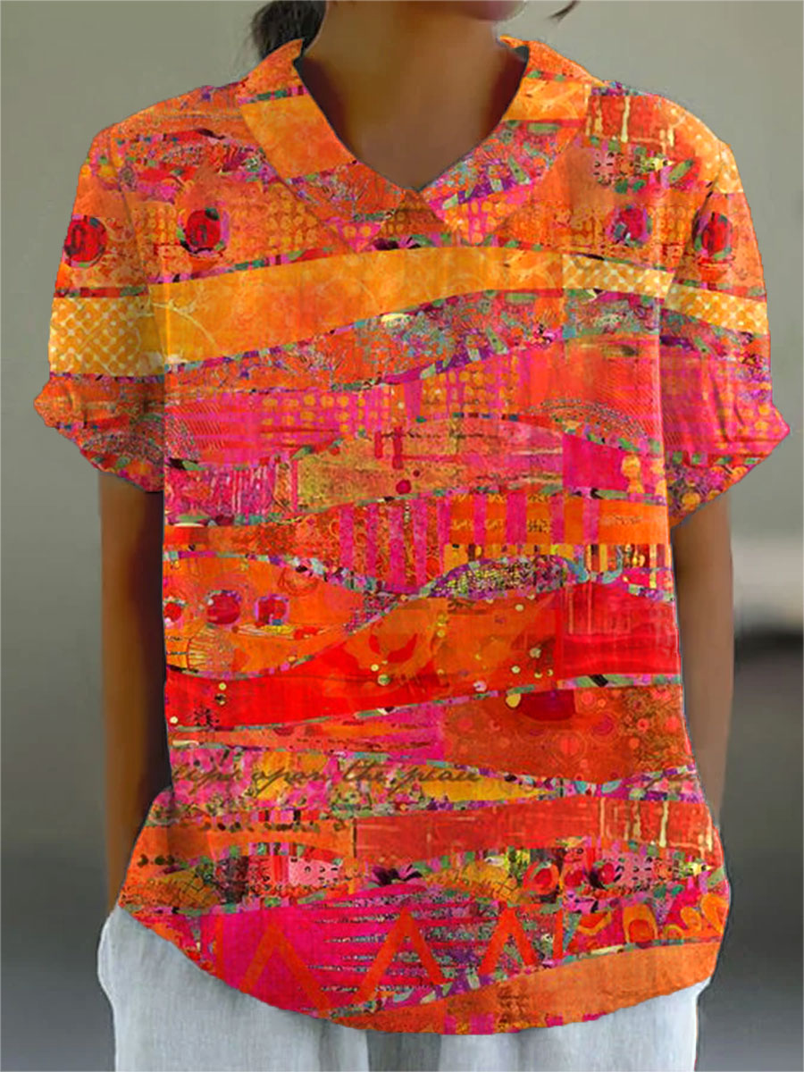 Isla | Pink Abstract Print Shirt