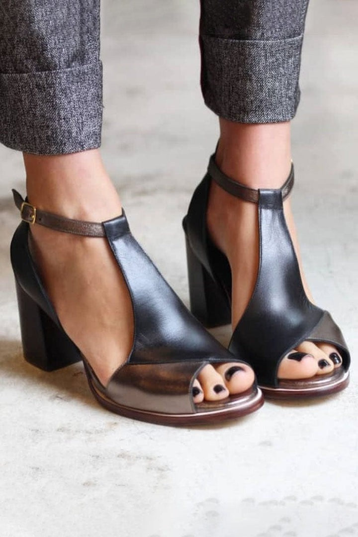 Catherine | Block Heel Ankle Strap Heels