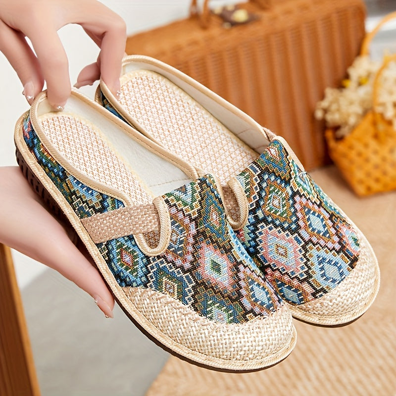 Grace | Tan Woven Comfort Slip-Ons — view 5