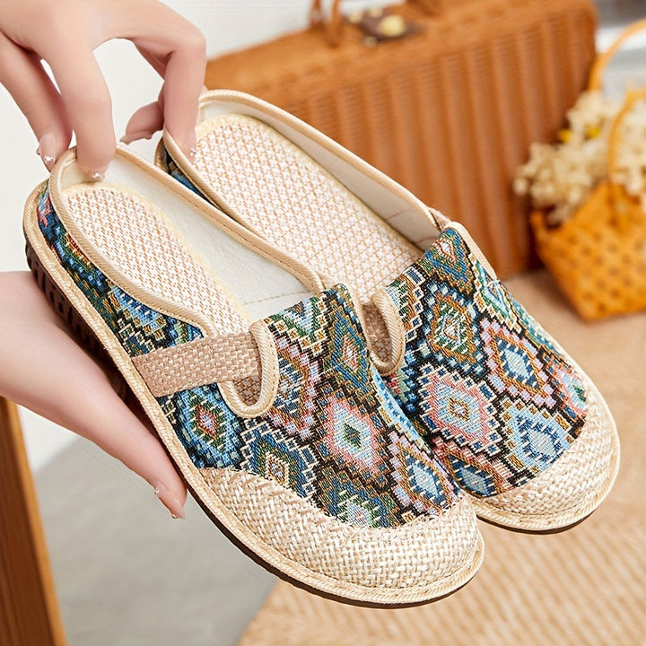 Grace | Tan Woven Comfort Slip-Ons — view 5