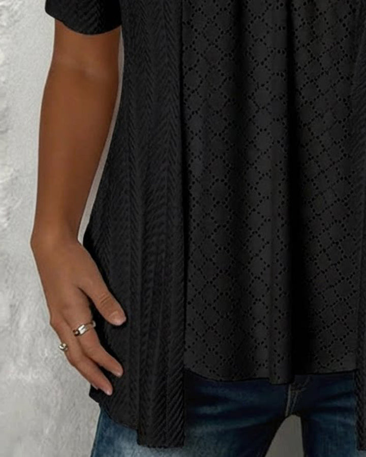 Carol | Layered Collar Patchwork Shirt — view 7