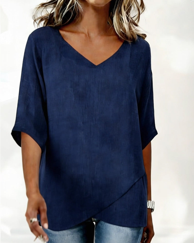 Donna | Irregular V-Neck Top — view 11