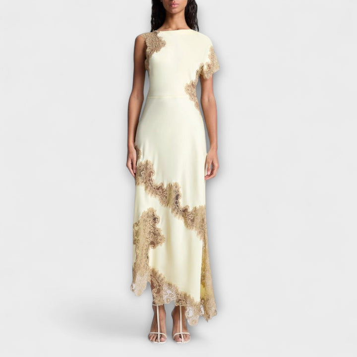 Margaret | Maxi dress with satin and lace details
