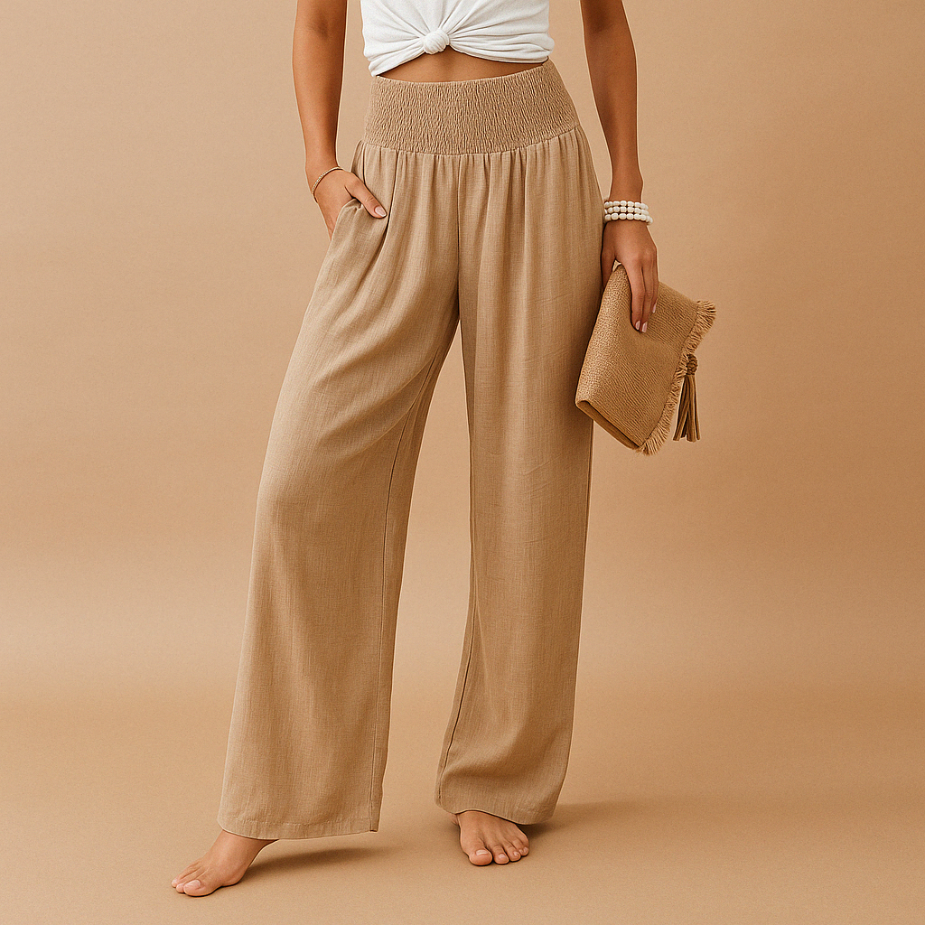 Blythe | White Lace Wide Leg Elastic Waist Pants — view 3