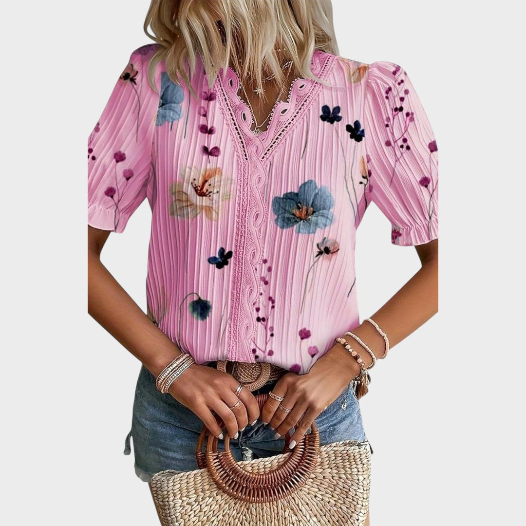 Bruna | Elegant top with heart-shaped V-neck