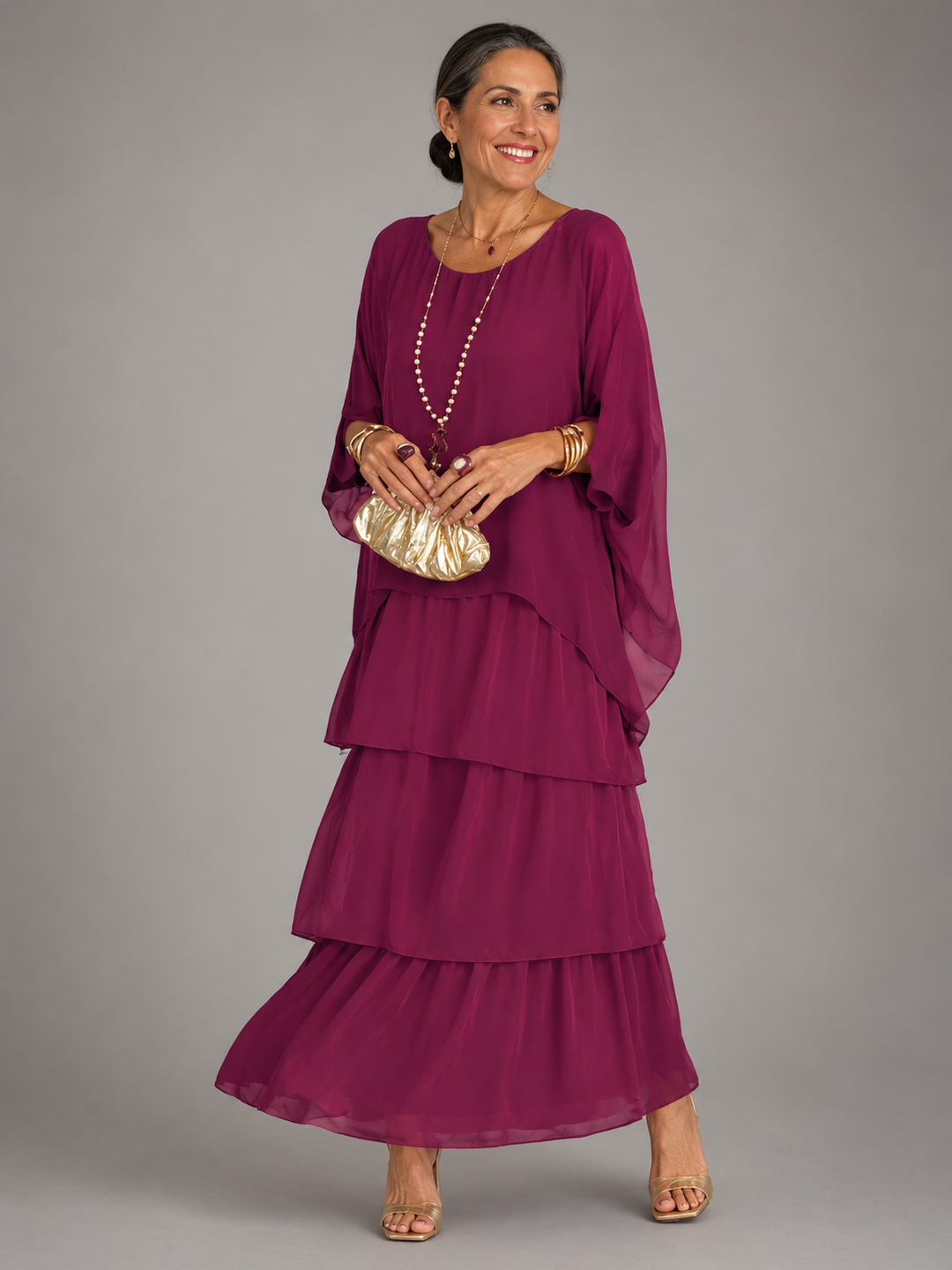 Estrelia | Purple Elegant Flowing Maxi Dress